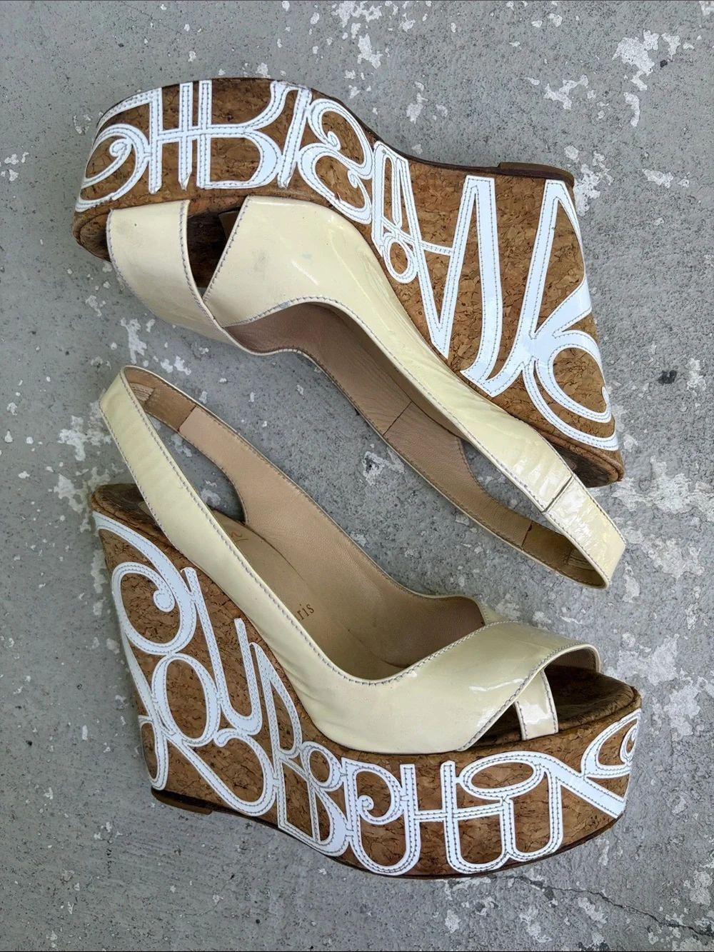 Christian Louboutin Curvise Loubi Zappa cork wedge